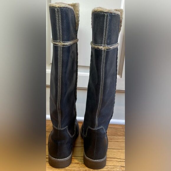 Timberland Shoreham Grey Leather Tall Boots with Fleece Upper Lining Size 7.5 - Picture 2 of 16